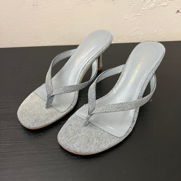 Good American Women's Hell denim mule sandal in blue size 6 US - Picture 1 of 12